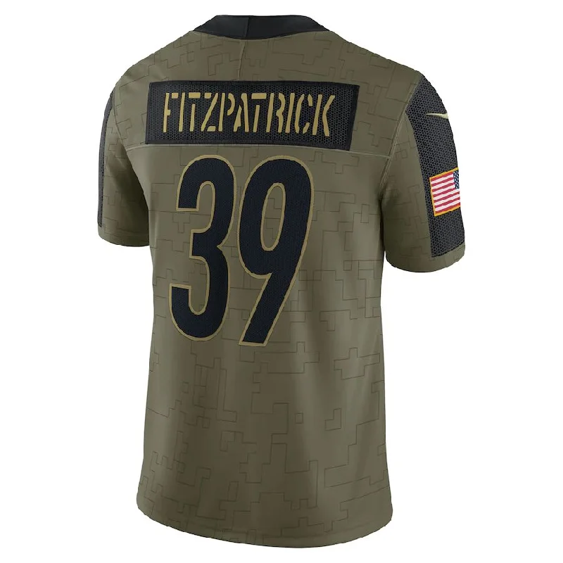 Rugby Jersey with Stretch Panels for Extra Movement-P.Steelers #39 Minkah Fitzpatrick Olive 2021 Salute To Service Limited Player Jersey Stitched American Football Jerseys