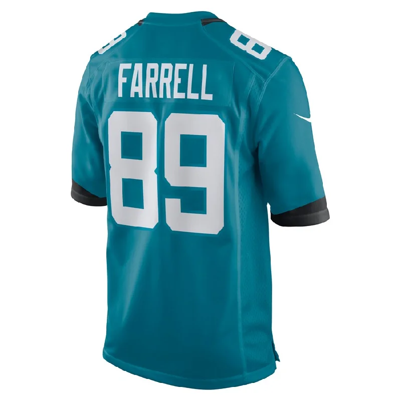 Rugby Jersey for Professional-Level Play-J.Jaguars #89 Luke Farrell Teal Game Jersey Stitched American Football Jerseys