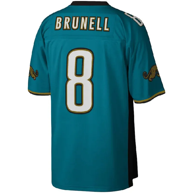 Rugby Jersey for Aggressive Play-J.Jaguars #8 Mark Brunell Mitchell & Ness Teal Legacy Replica Jersey Stitched American Football Jerseys