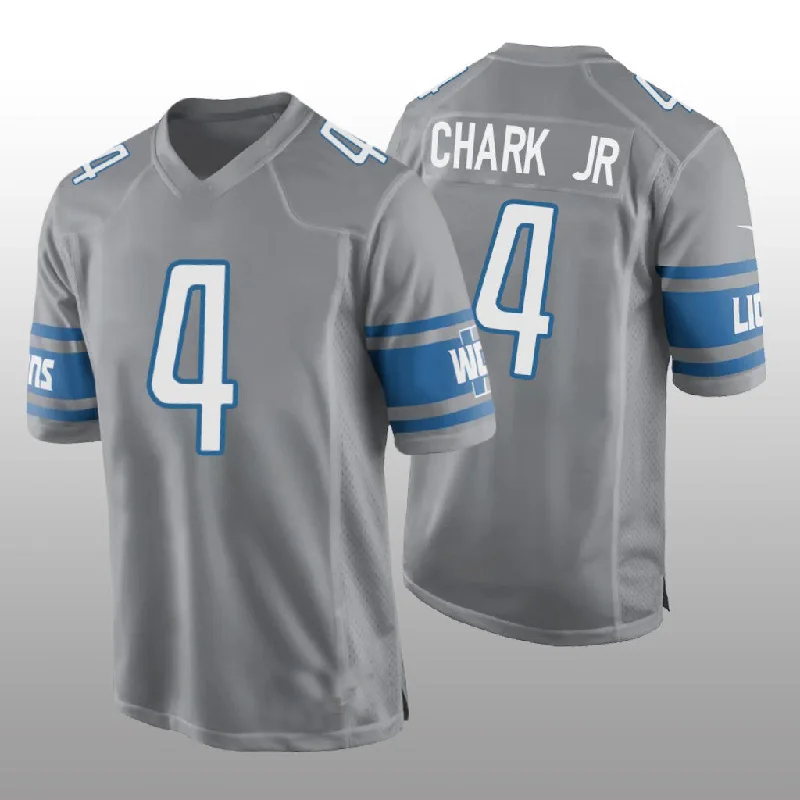 Rugby Jersey for Soft Feel and Flexibility-D.Lions #4 DJ Chark Jr. Alternate Game Jersey - Silver Stitched American Football Jerseys