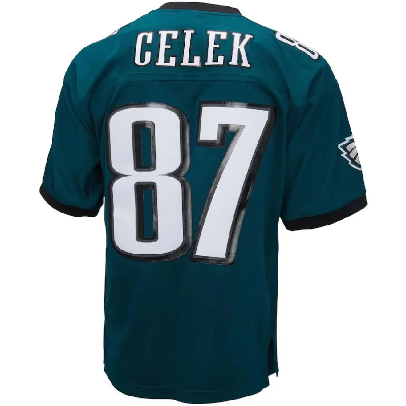 Rugby Jersey for Training and Matches-P.Eagles #87 Brent Celek Mitchell & Ness Midnight Green 2009 Legacy Replica Jersey Stitched American Football Jerseys