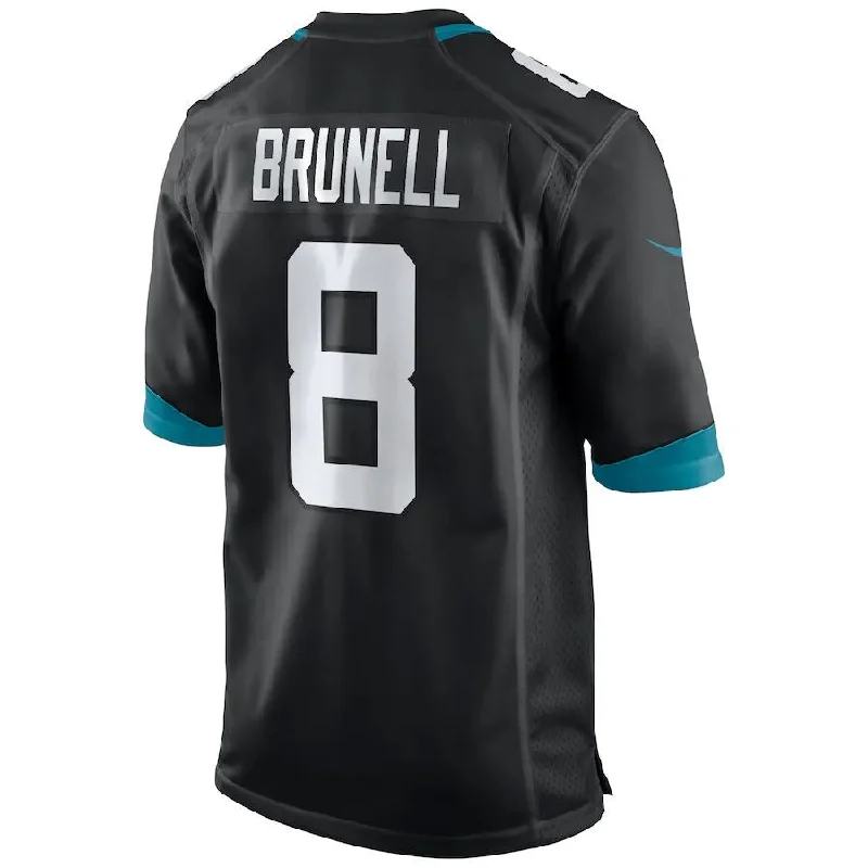 Rugby Jersey for Enhanced Mobility-J.Jaguars #8 Mark Brunell Black Game Retired Player Jersey Stitched American Football Jerseys