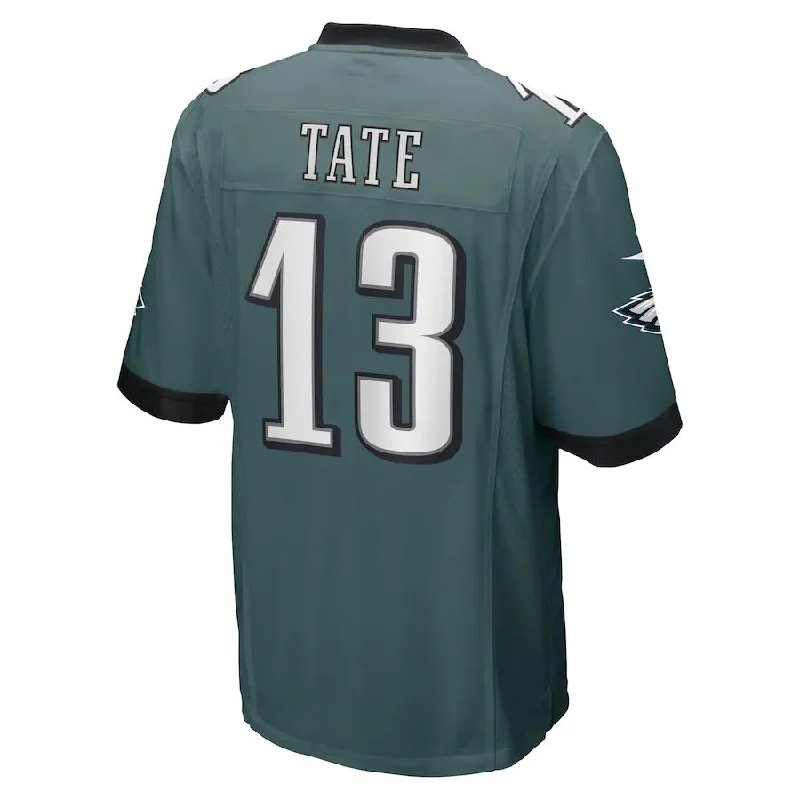 Rugby Jersey for All-Weather Conditions-P.Eagles #13 Auden Tate Midnight Green Game Player Jersey Stitched American Football Jerseys