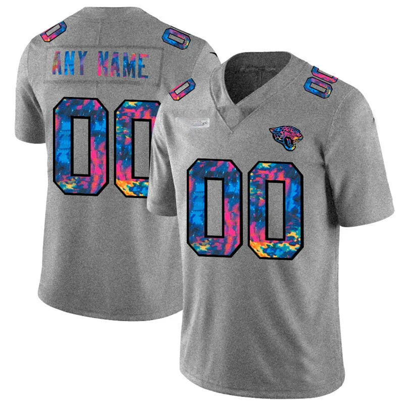 Rugby Jersey for Beginners and Intermediates-Custom J.Jaguars Multi-Color 2020 Crucial Catch Vapor Untouchable Limited Jersey Greyheather Stitched American Football Jerseys