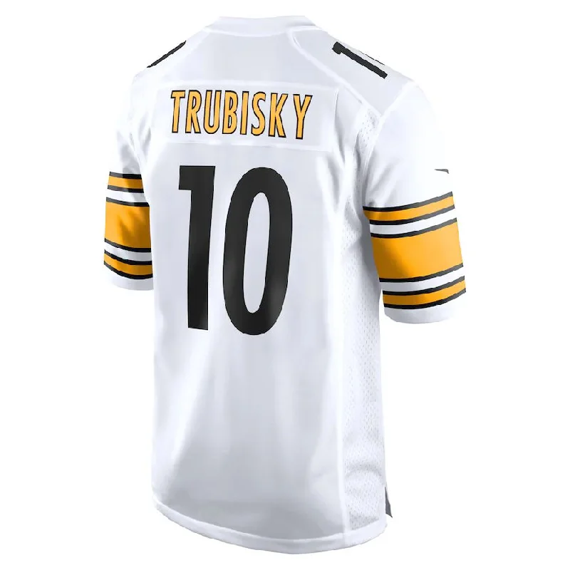 Rugby Jersey for Minimal Resistance and Speed-P.Steelers #10 Mitchell Trubisky White Game Player Jersey Stitched American Football Jerseys