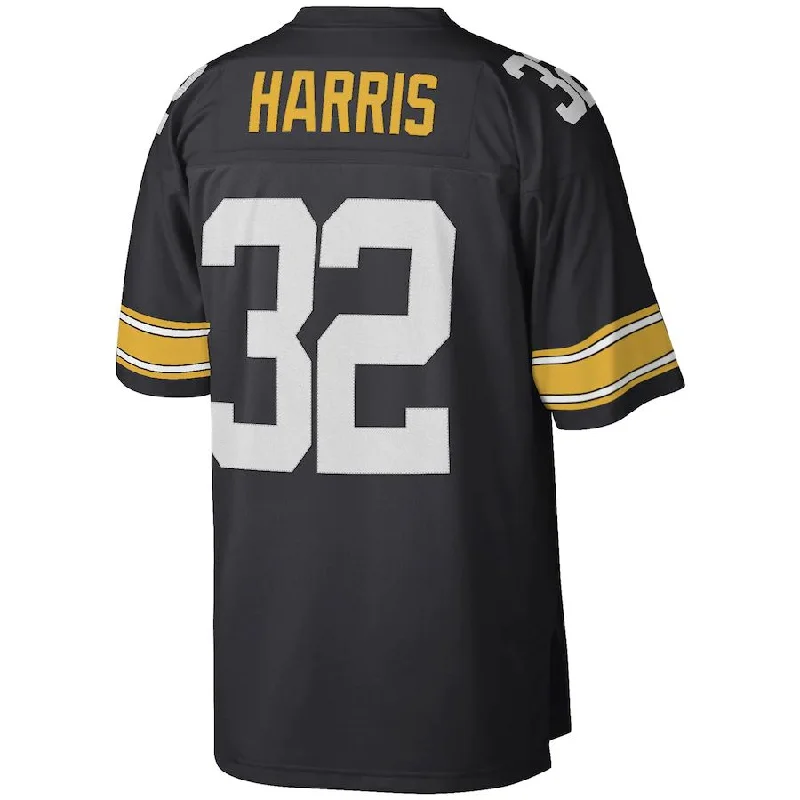 Rugby Jersey for Full Range of Motion During Play-P.Steelers #32 Franco Harris Mitchell & Ness Black Legacy Replica Jersey Stitched American Football Jerseys