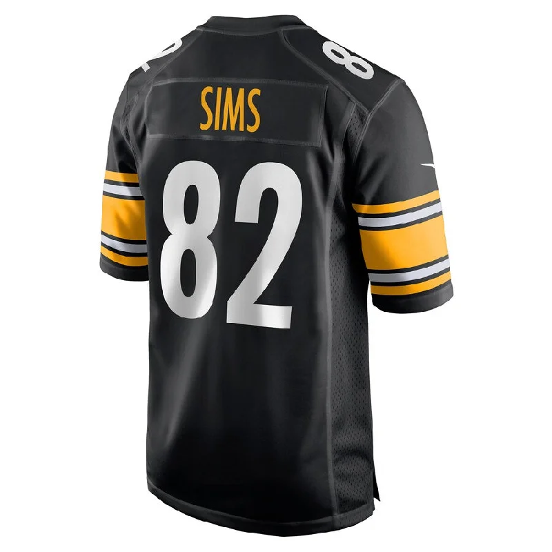 Rugby Jersey with Innovative Fabric for Play-P.Steelers #82 Steven Sims Black Game Jersey Stitched American Football Jerseys