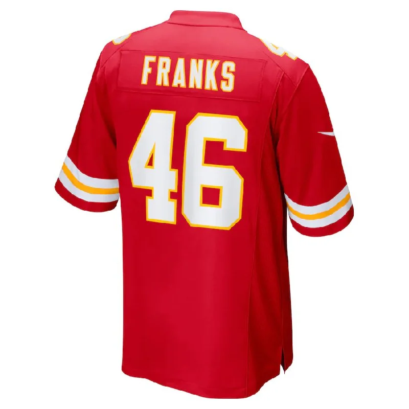 Rugby Jersey with Seamless Fit for Better Comfort-KC.Chiefs #46 Jordan Franks Red Game Player Jersey Stitched American Football Jerseys