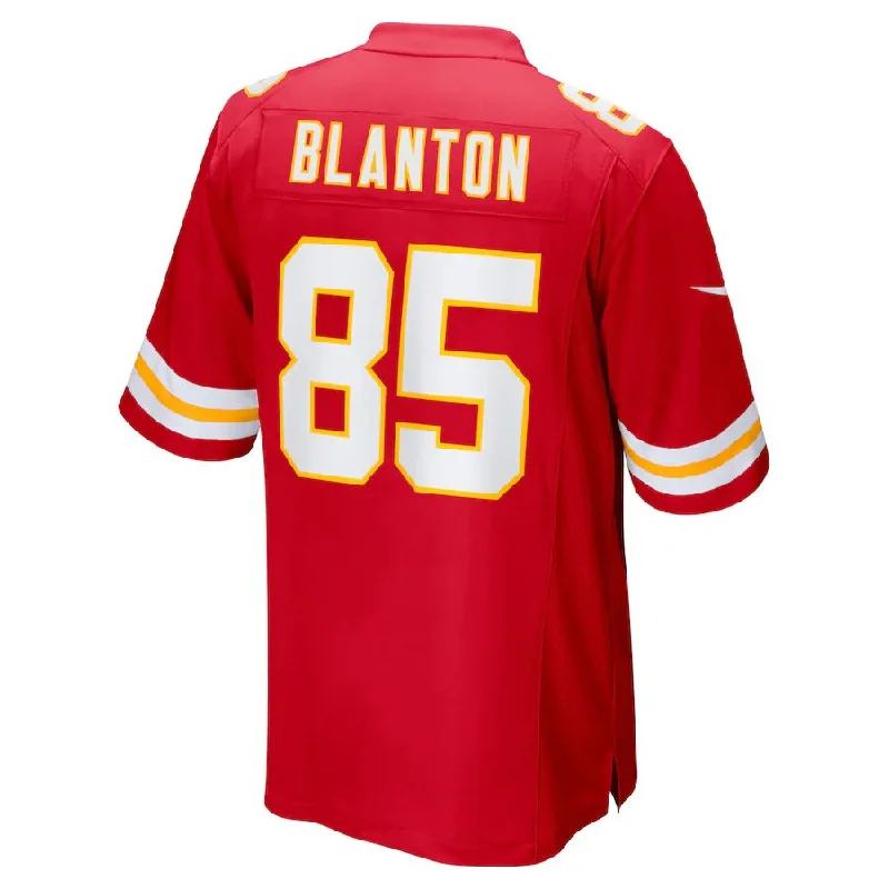 Rugby Jersey with Performance Features for Athletes-KC.Chiefs #85 Kendall Blanton Red Game Player Jersey Stitched American Football Jerseys