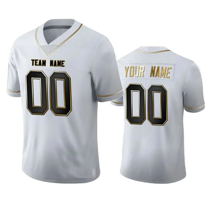 Rugby Jersey for Easy Fit and Quick Change-Custom SF.49ers Any Team and Number and Name White Golden Edition Stitched American Football Jerseys