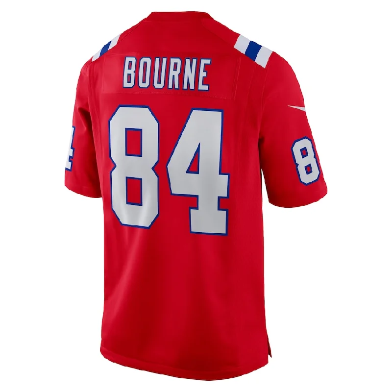 Rugby Jersey for Fast and Efficient Movements-NE.Patriots #84 Kendrick Bourne Red Game Jersey Stitched American Football Jerseys