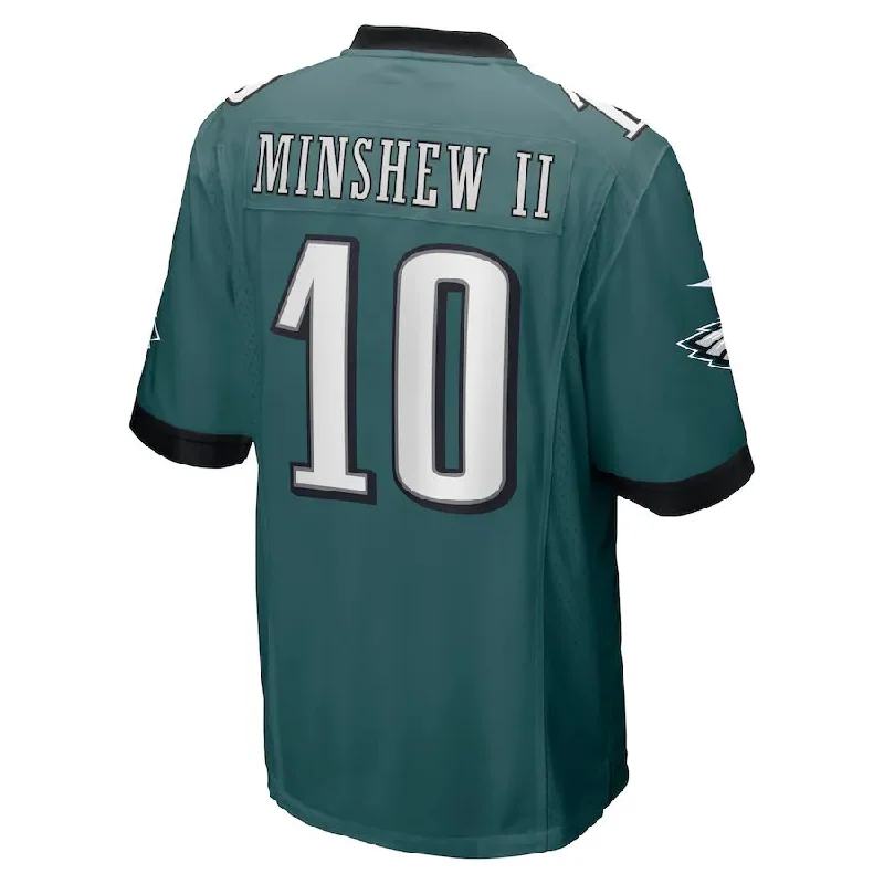 Rugby Jersey for Maximum Impact Absorption-P.Eagles #10 Gardner Minshew II Midnight Green Game Player Jersey Stitched American Football Jerseys