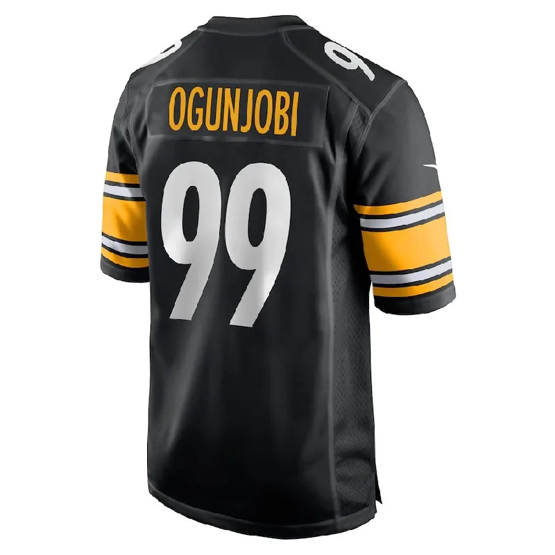 Rugby Jersey with Sweat-Wicking Fabric for Comfort-P.Steelers #99 Larry Ogunjobi Black Game Player Jersey Stitched American Football Jerseys