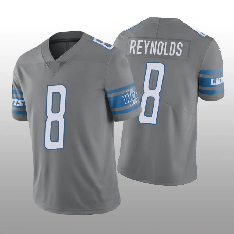 Rugby Jersey for Lightweight Comfort During Contact-D.Lions  #8 Josh Reynolds Silver Vapor Limited Jersey Stitched American Football Jerseys