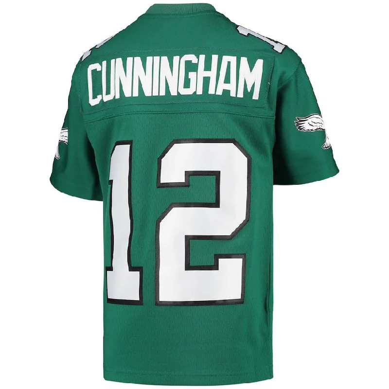 Rugby Jersey for Flexible Movement During Tackle-P.Eagles #12 Randall Cunningham Mitchell & Ness Kelly Green 1990 Retired Player Legacy Jersey Stitched American Football Jerseys