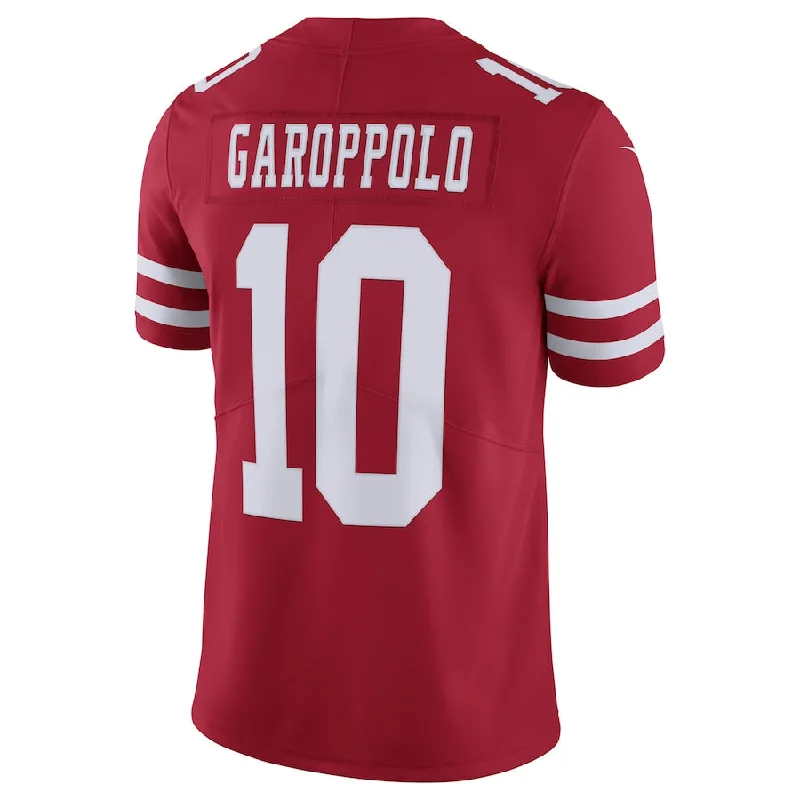 Rugby Jersey for Advanced Performance on the Field-SF.49ers #10 Jimmy Garoppolo Scarlet Vapor Untouchable Limited Jersey Stitched American Football Jerseys