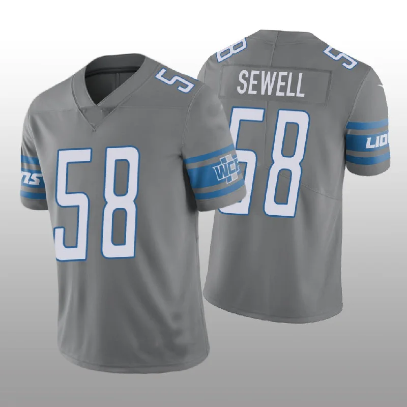 Rugby Jersey for Lightweight Performance-D.Lions # 58 Penei Sewell Silver Vapor Limited Jersey Stitched American Football Jerseys