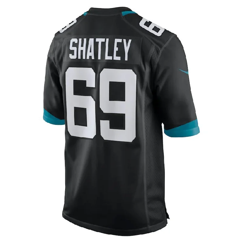 Rugby Jersey with Durable Construction for Rigorous Play-J.Jaguars #69 Tyler Shatley Black Game Jersey Stitched American Football Jerseys