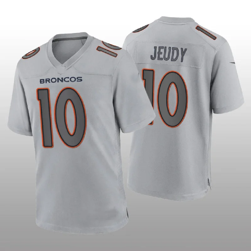 Rugby Jersey for Lightweight Construction for Speed-D.Broncos #10 Jerry Jeudy Gray Atmosphere Game Jersey Stitched American Football Jerseys