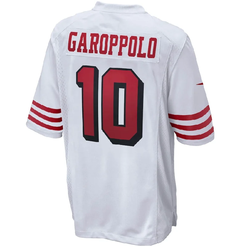 Rugby Jersey with Breathable Fabric for Quick Drying-SF.49ers #10 Jimmy Garoppolo White Alternate Game Jersey Stitched American Football Jerseys