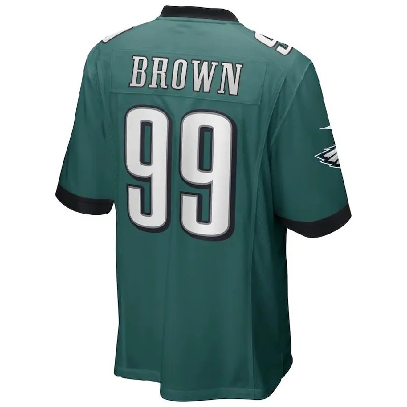 Rugby Jersey with Comfortable, Athletic Fit-P.Eagles #99 Jerome Brown Midnight Green Game Retired Player Jersey Stitched American Football Jerseys