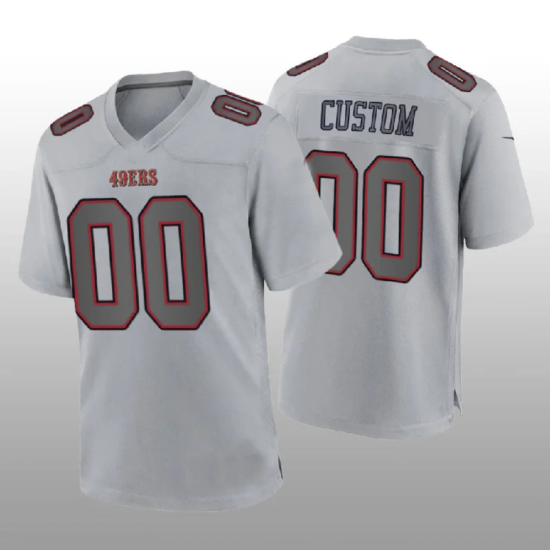 Rugby Jersey for Comfortable Fit During Contact-Custom SF.49ers Custom Gray Atmosphere Game Jersey Stitched American Football Jerseys