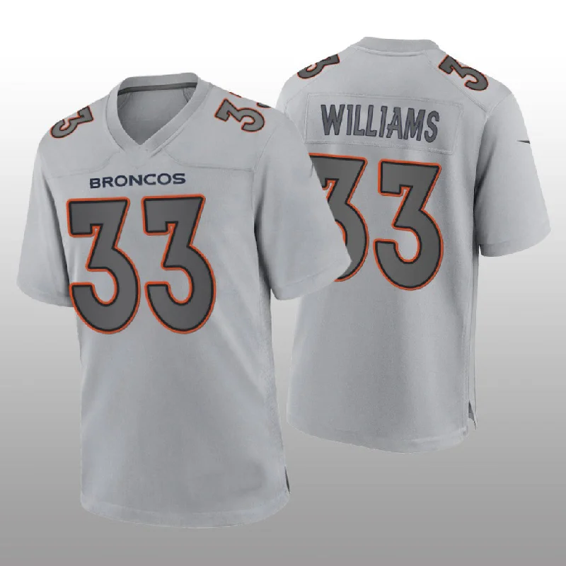 Rugby Jersey for Maximum Flexibility During Play-D.Broncos #33 Javonte Williams Gray Atmosphere Game Jersey Stitched American Football Jerseys