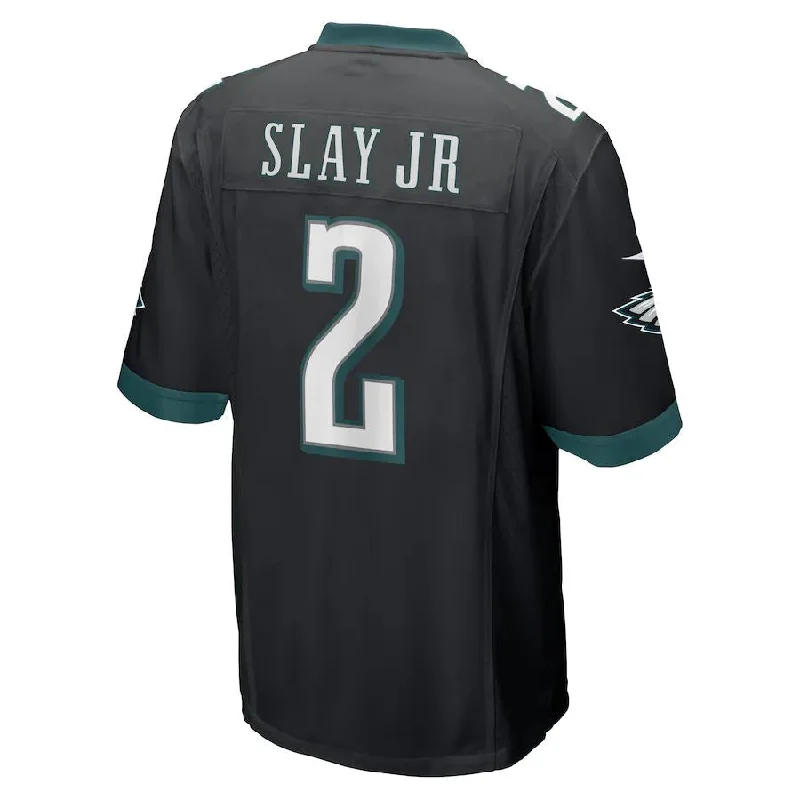 Rugby Jersey with Moisture-Wicking and Quick-Dry Properties-P.Eagles #2 Darius Slay Jr. Black Alternate Game Player Jersey Stitched American Football Jerseys