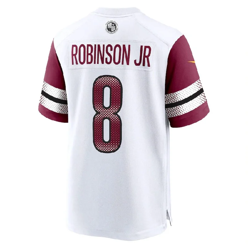 Rugby Jersey with Improved Fit for Better Performance-W.Commanders #8 Brian Robinson Jr. White Away Game Player Jersey Stitched American Football Jerseys