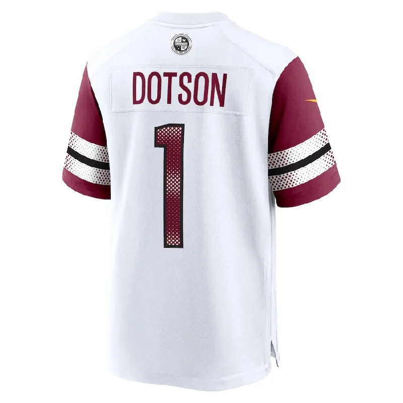 Rugby Jersey with Breathable Fabric for Cooling Effect-W.Commanders #1 Jahan Dotson White Game Player Jersey Stitched American Football Jerseys