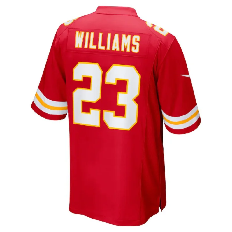 Rugby Jersey for Athletes Who Demand Comfort-KC.Chiefs #23 Joshua Williams Red Game Player Jersey Stitched American Football Jerseys