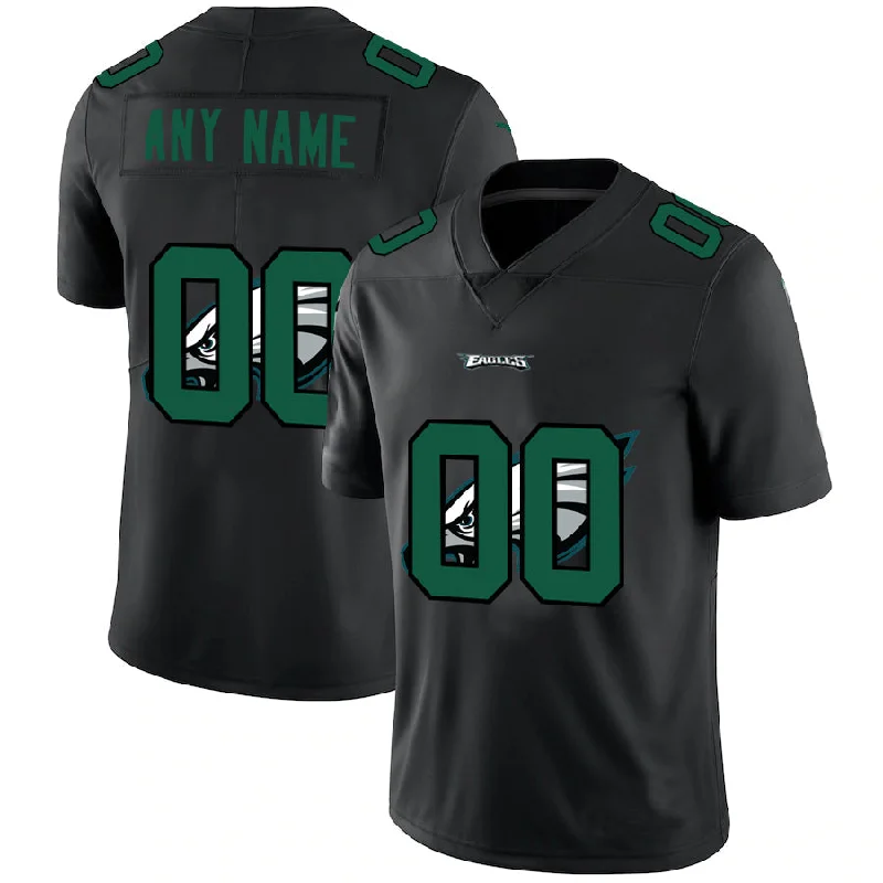 Rugby Jersey for Durable Construction for Heavy Use-Custom P.Eagles Team Logo Dual Overlap Limited Jersey Black Stitched American Football Jerseys