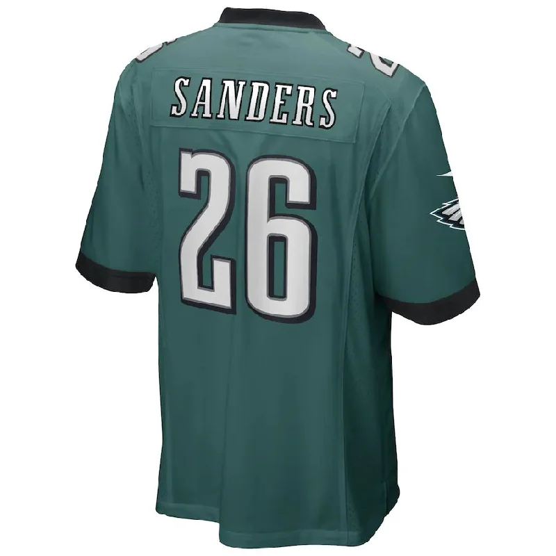 Rugby Jersey with Stretch Fabric for Unrestricted Movement-P.Eagles #26 Miles Sanders Midnight Green Game Player Jersey Stitched American Football Jerseys