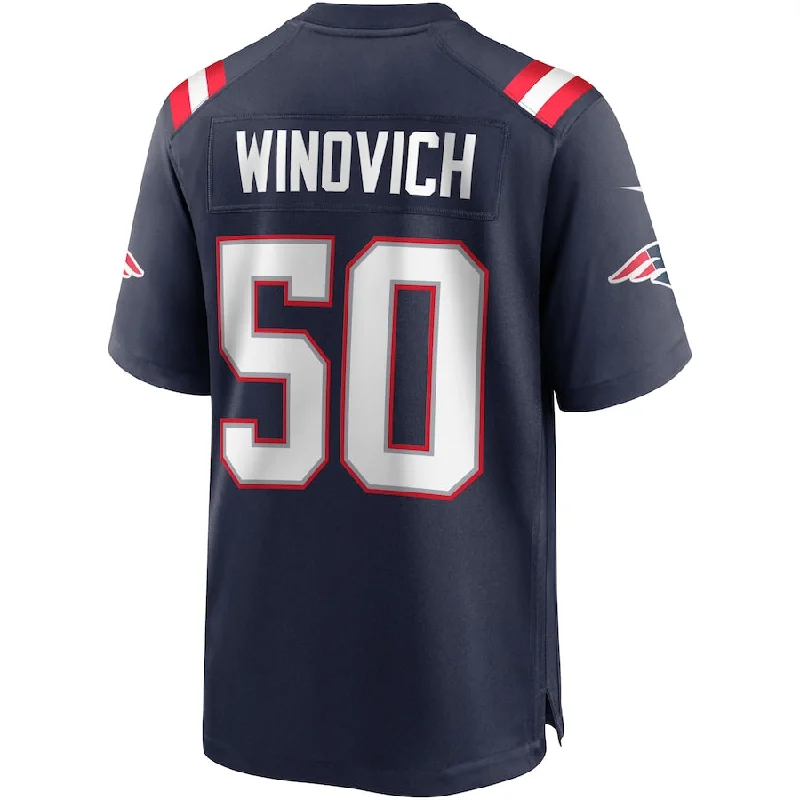 Rugby Jersey for Rugged Play-NE.Patriots #50 Chase Winovich Navy Game Player Jersey Stitched American Football Jerseys