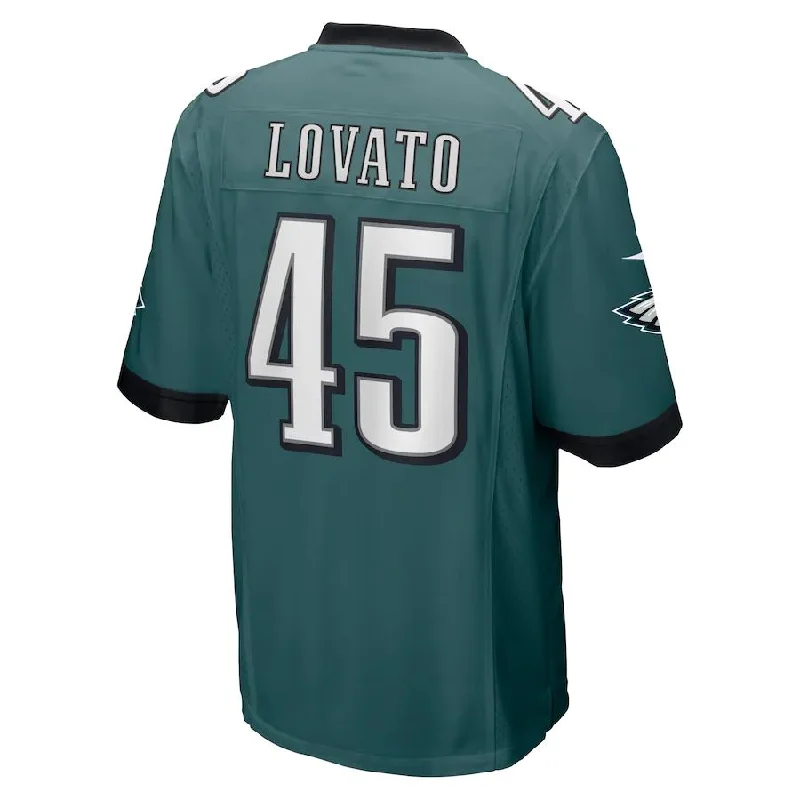 Rugby Jersey with Durable Design for Intense Play-P.Eagles #45 Rick Lovato Midnight Green Game Jersey Stitched American Football Jerseys