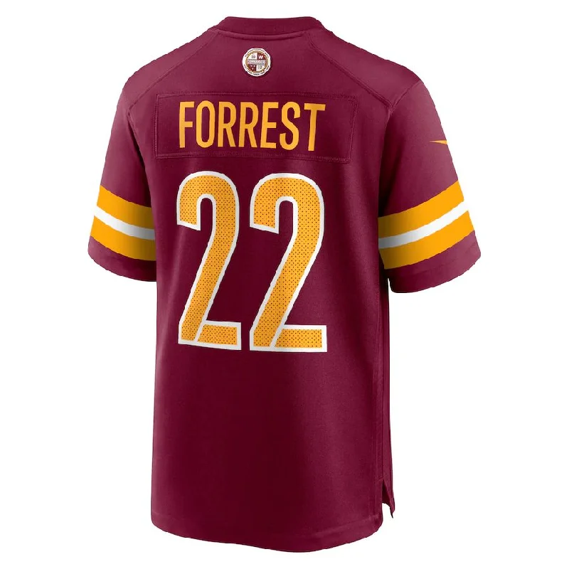 Rugby Jersey for Youth and Junior Players-W.Commanders #22 Darrick Forrest Burgundy Game Player Jersey Stitched American Football Jerseys