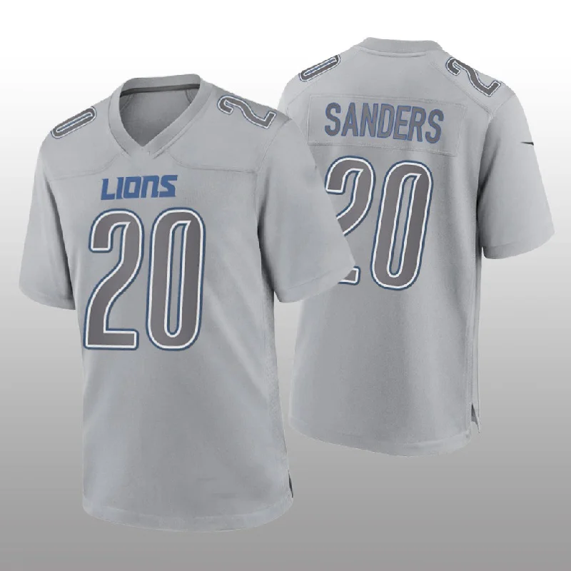 Rugby Jersey with Seamless Fit for Better Comfort-D.Lions #20 Barry Sanders Gray Game Atmosphere Retired Player Jersey American Football Jerseys