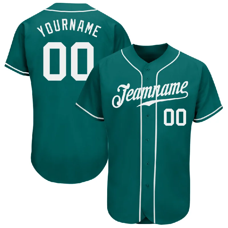 Baseball Jersey for Fast-Paced Games-Custom Teal White Authentic Baseball Jersey