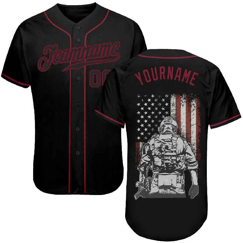 Baseball Jersey for Fast-Paced Games-Custom 3D Pattern Design American Soldier Battlefield Authentic Baseball Jersey