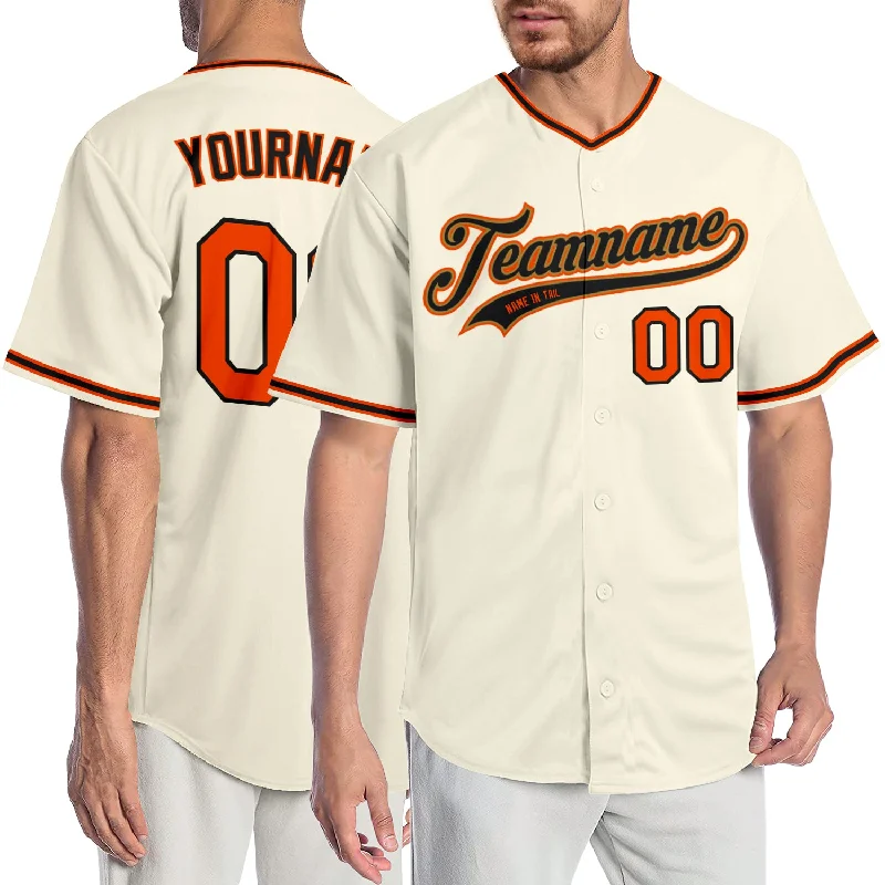 Baseball Jersey for Enhanced Breathability and Comfort-Custom Cream Orange Black-Old Gold Authentic Baseball Jersey