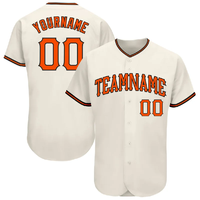 Baseball Jersey for Soft Feel and Breathable Comfort-Custom Cream Orange-Black Authentic Baseball Jersey