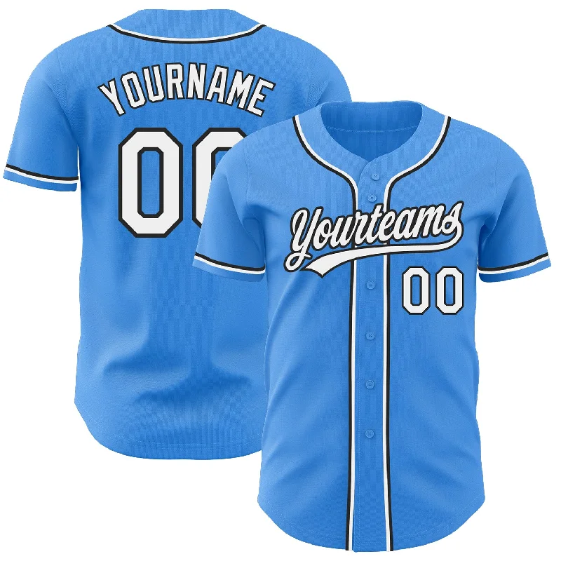 Baseball Jersey for Soft and Breathable Fit-Custom Electric Blue White-Black Authentic Baseball Jersey