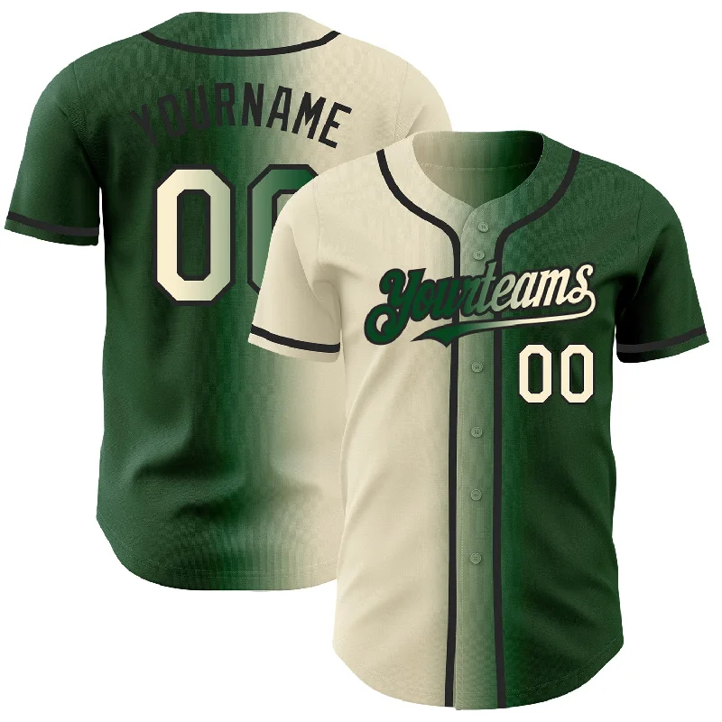 Baseball Jersey for Team Spirit and Performance-Custom Green Cream-Black Authentic Gradient Fashion Baseball Jersey