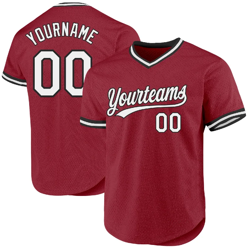 Baseball Jersey for Stylish, Functional Design-Custom Maroon White-Black Authentic Throwback Baseball Jersey