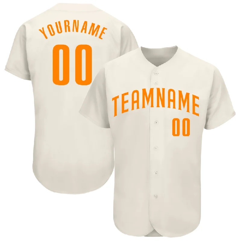 Baseball Jersey for Tough Training and Intense Games-Custom Cream Bay Orange Authentic Baseball Jersey