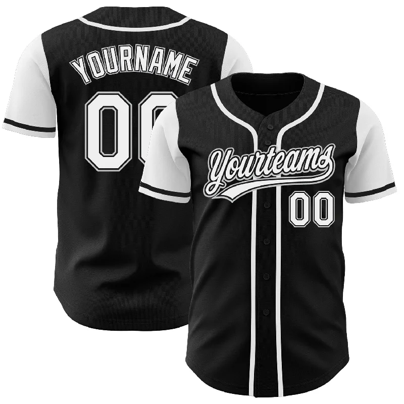 Baseball Jersey for Cooling Effect During High-Intensity Play-Custom Black White-Gray Authentic Two Tone Baseball Jersey