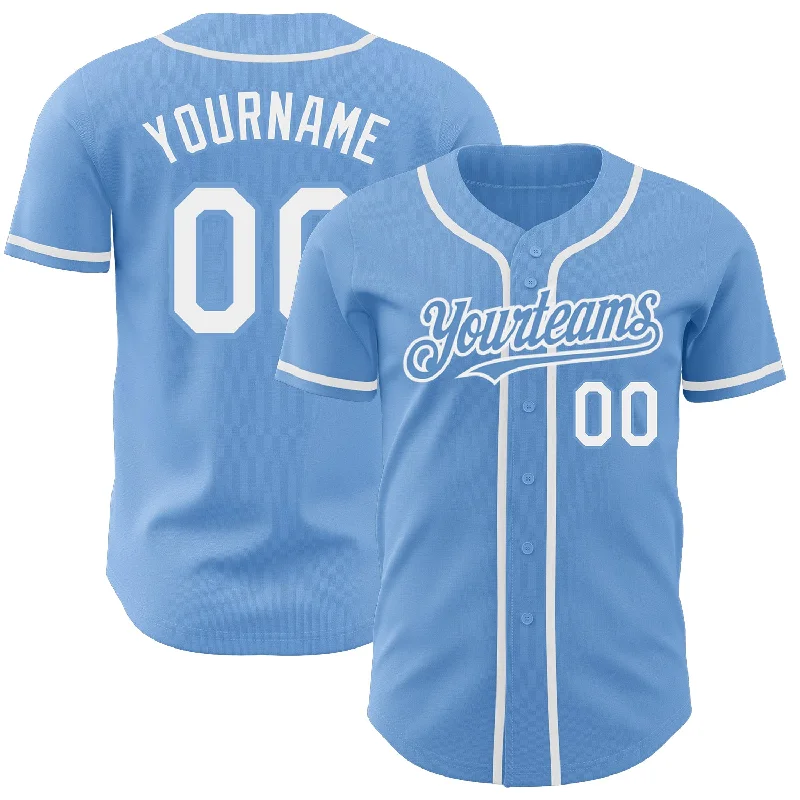 Baseball Jersey for Maximum Breathability and Comfort-Custom Light Blue White Authentic Baseball Jersey