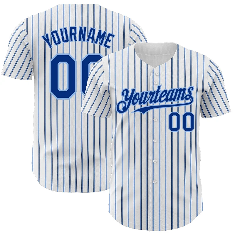 Baseball Jersey with High-Quality Materials for Durability-Custom White (Royal Light Blue Pinstripe) Royal-Light Blue Authentic Baseball Jersey