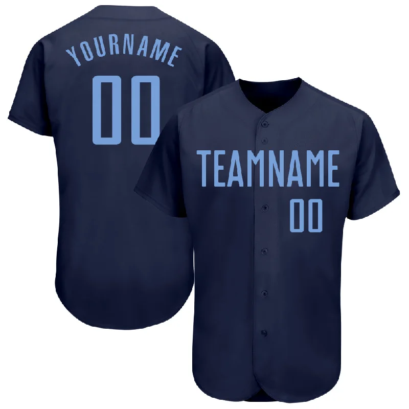 Baseball Jersey for Maximum Breathability-Custom Navy Light Blue Authentic Baseball Jersey