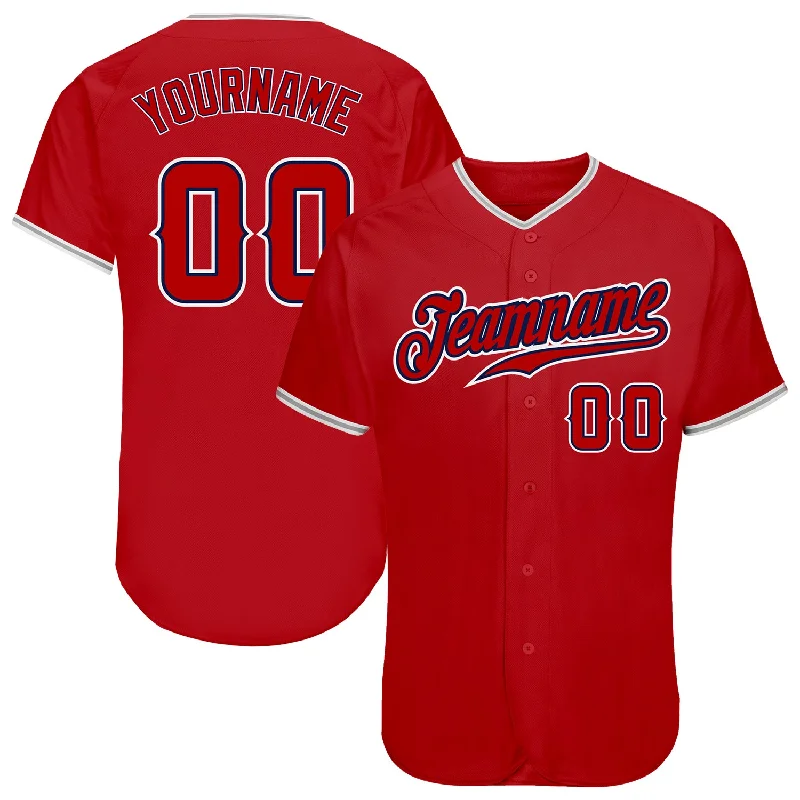 Baseball Jersey with Lightweight, Soft Fabric for Comfort-Custom Red Red-Navy Authentic Baseball Jersey